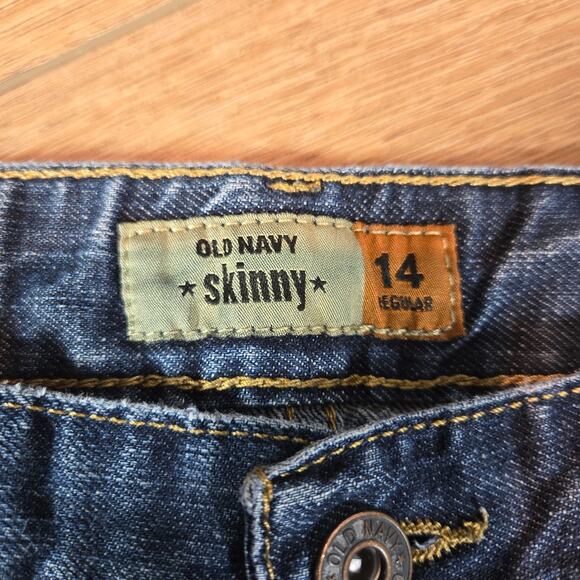 Old Navy Famous Skinny Jeans Girls 14 Regular Blue Denim Youth Casual Y2K Style - Picture 5 of 14